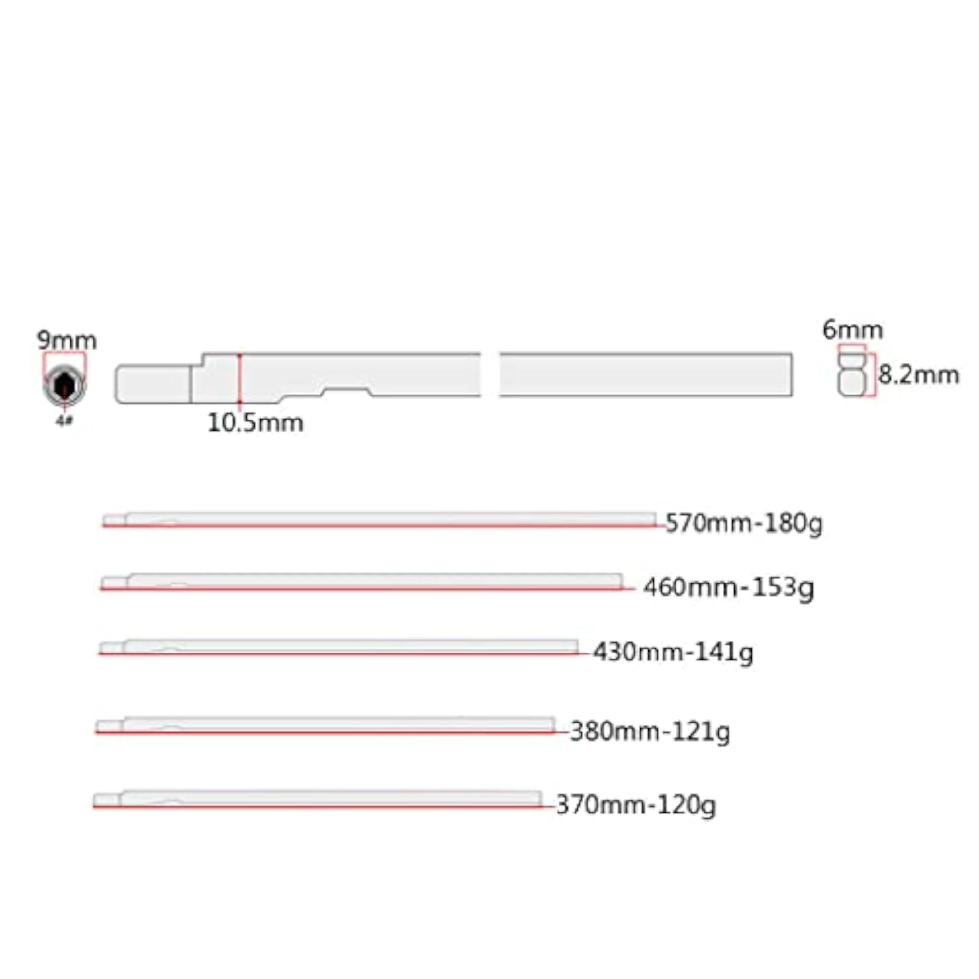 Two Way Dual Action Guitar Truss Rod with Wrench